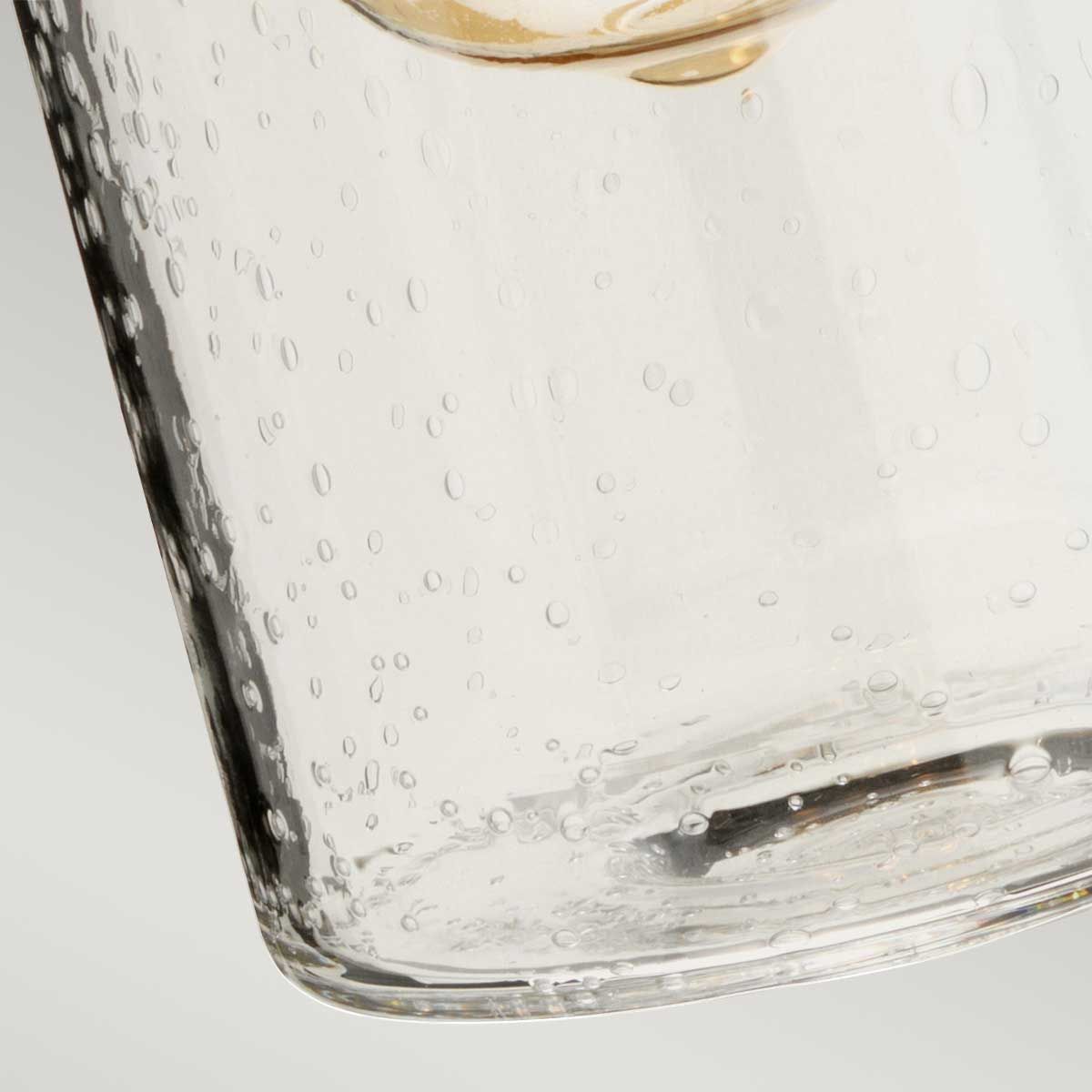 Morvah Polished Chrome IP44 Wall Light with Bubble Glass Shade