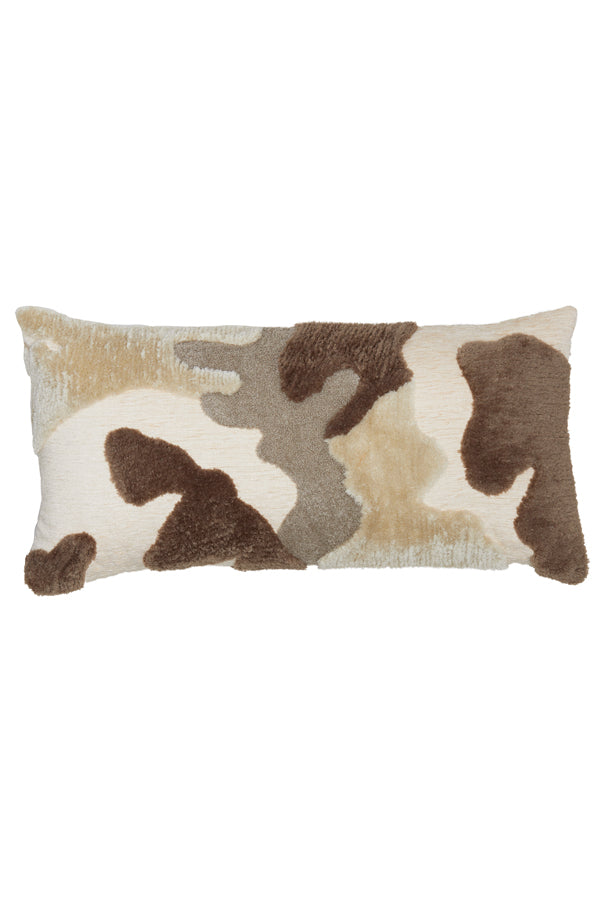 Rectangular Cetuno Pillow in Cream and Dark Brown