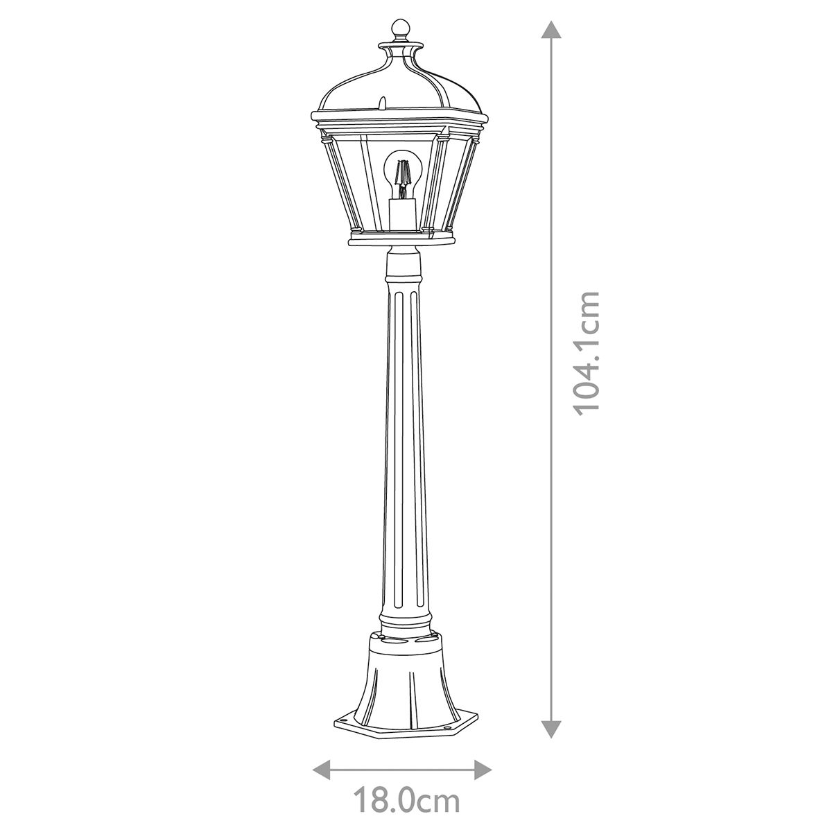 Bayview Black Elegance Exterior Pillar Lantern