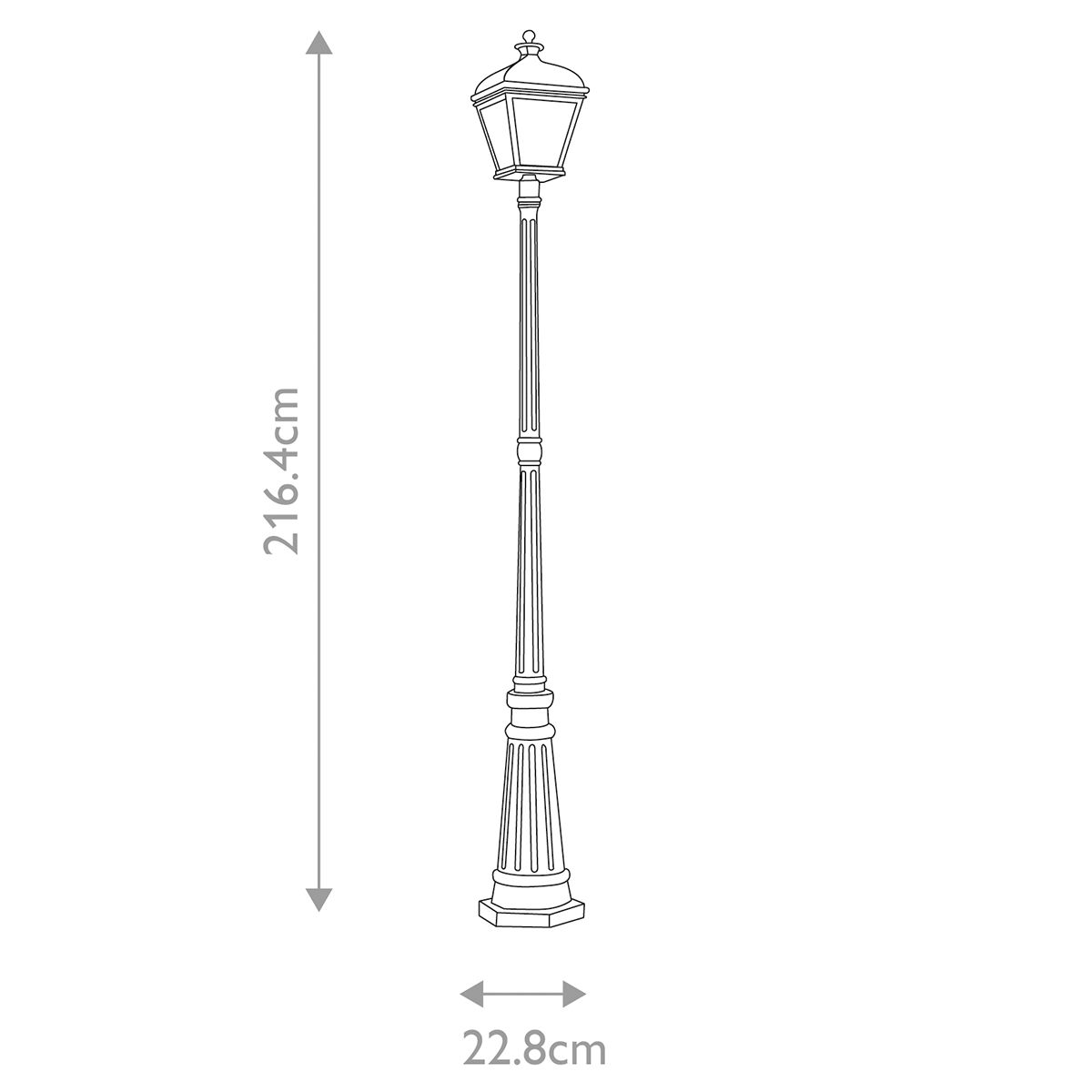 Bayview 1 Light Lamp Post Black