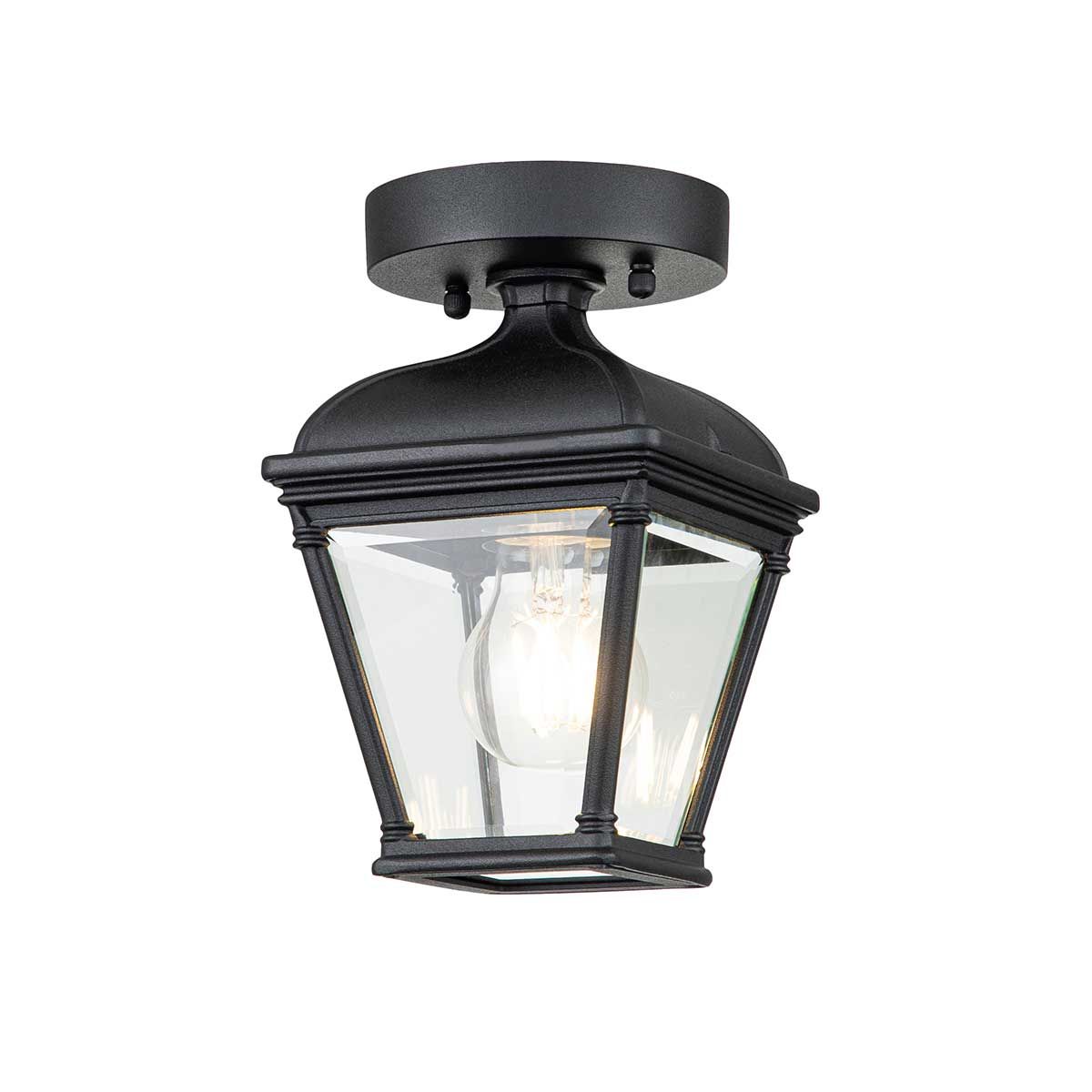Bayview Elegant Black Outdoor Ceiling Lantern