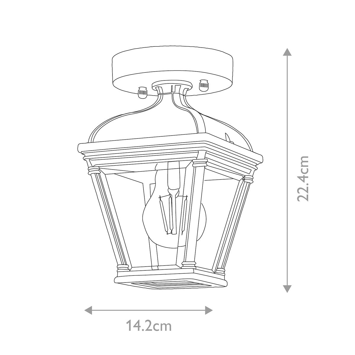Bayview Elegant Black Outdoor Ceiling Lantern