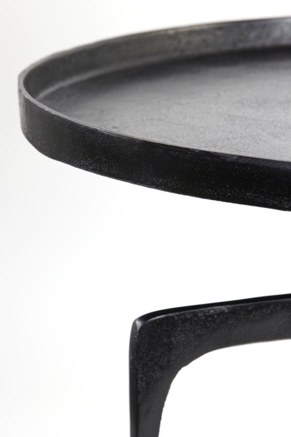 Rustic Elegance: Set of Two Dark Bronze Coffee Tables (Ø64x39 & Ø75x44 cm)
