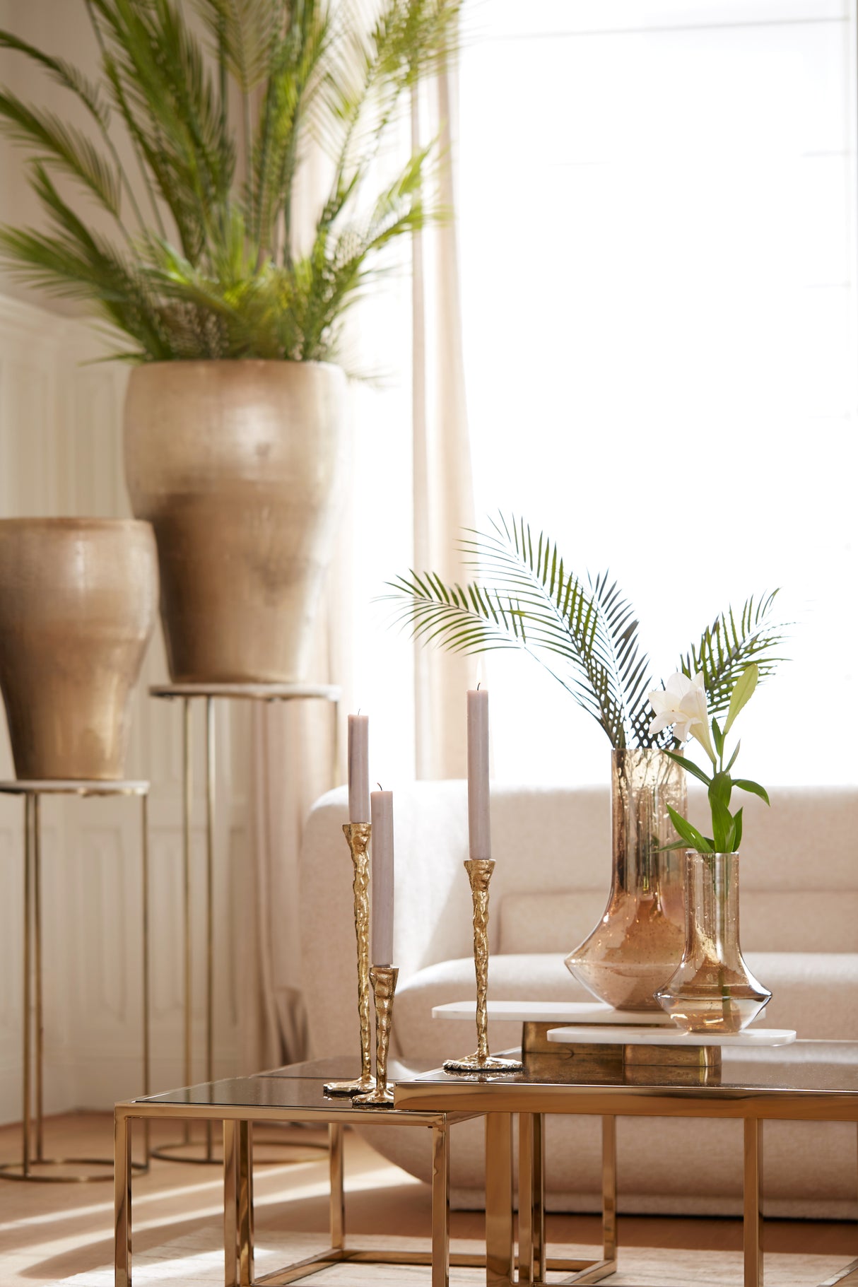 Gleaming Gold Solamaza Candle Holder 9.5x20 cm