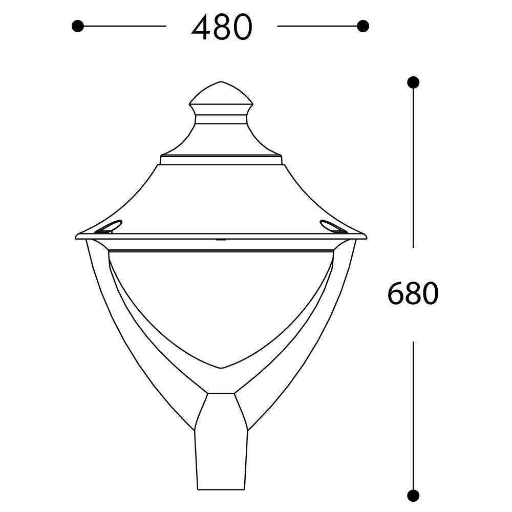 Beppe 400 30W E27 HighPower LED 4000K Photocell, Modern Lantern Head, Black/Clear