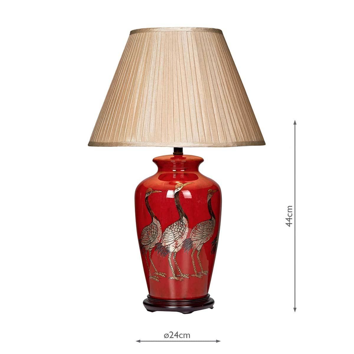 Bertha Ceramic Bird Table Lamp with Deep Red Base