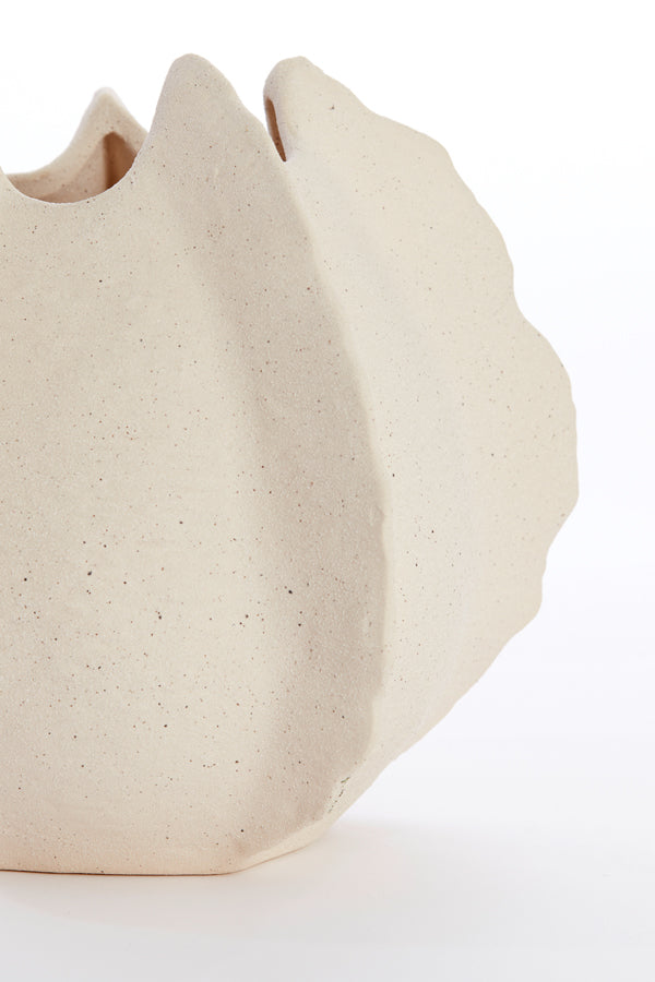 Ceramic Cream Vase, 26.5x26x23 cm, by Kelapa Deco