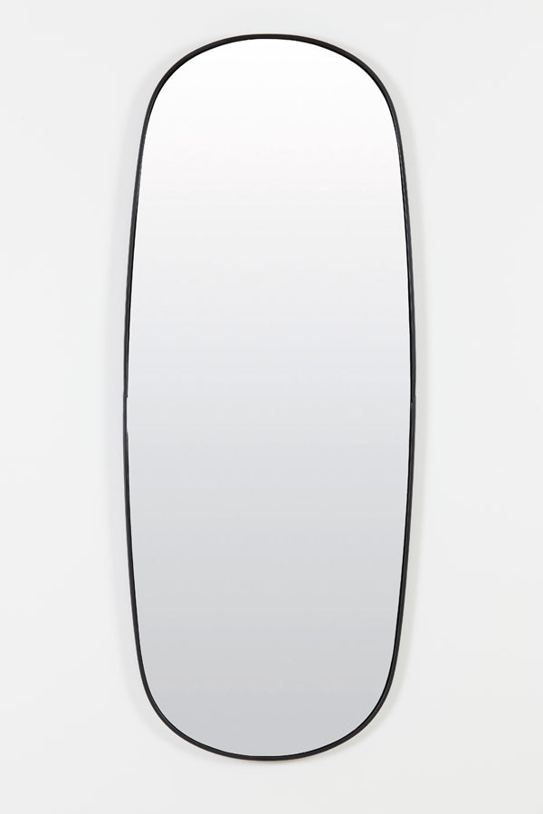 Elegant Smoked Glass Mirror with Matte Black Frame - 40x1.5x100 cm