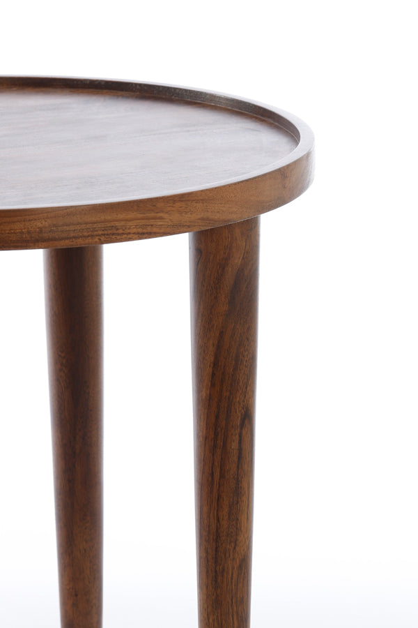 Round Acacia Wood Side Table – 49cm Diameter