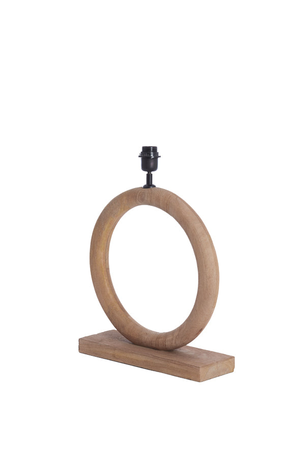 Elegant Nubia Wood Lamp Base in Natural Matte, 41x13x44 cm
