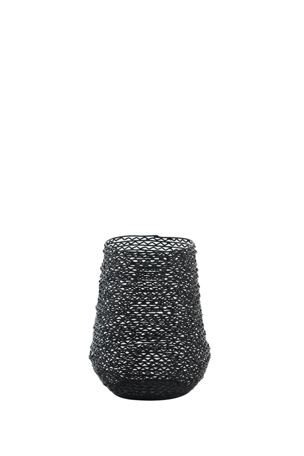 Ø15x17 cm Beteza Matt Black Hurricane Lantern