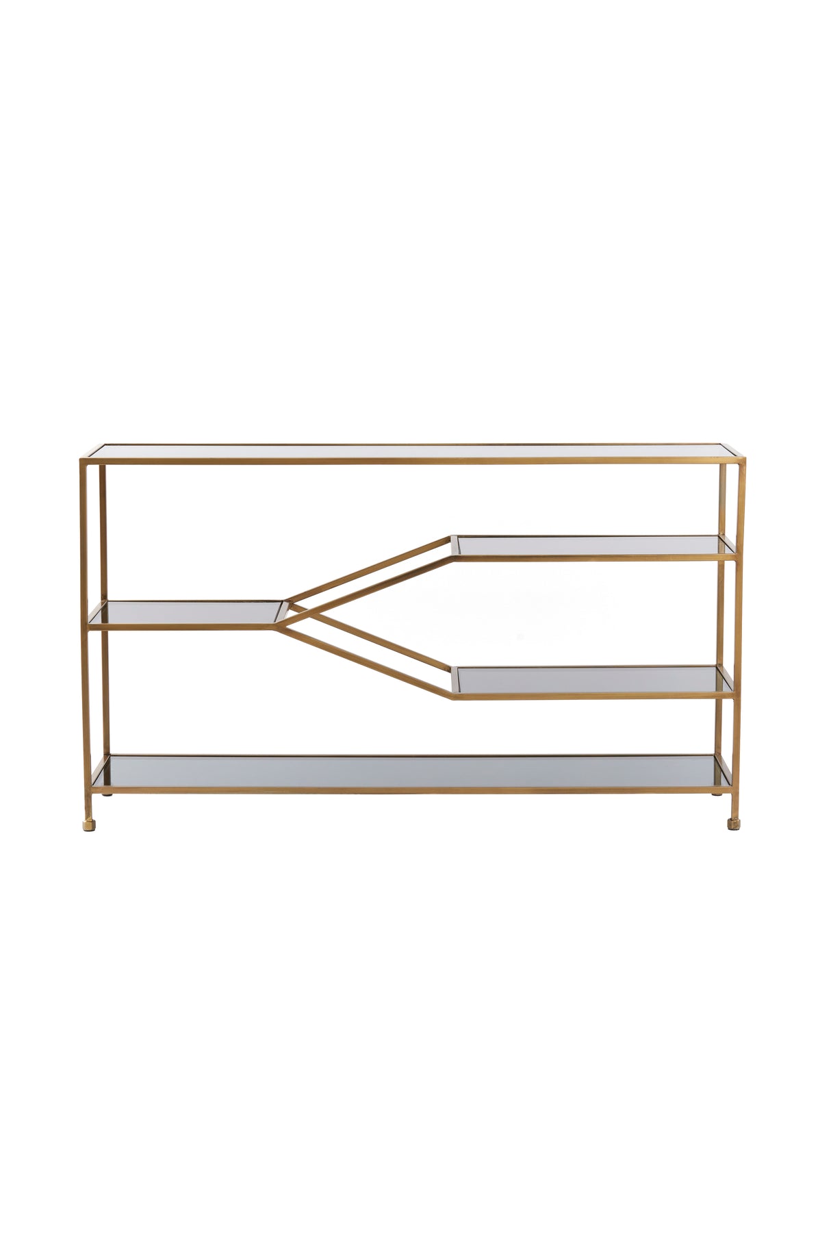 Smoky Glass & Antique Bronze Console 140x35x80 cm - Aino Collection