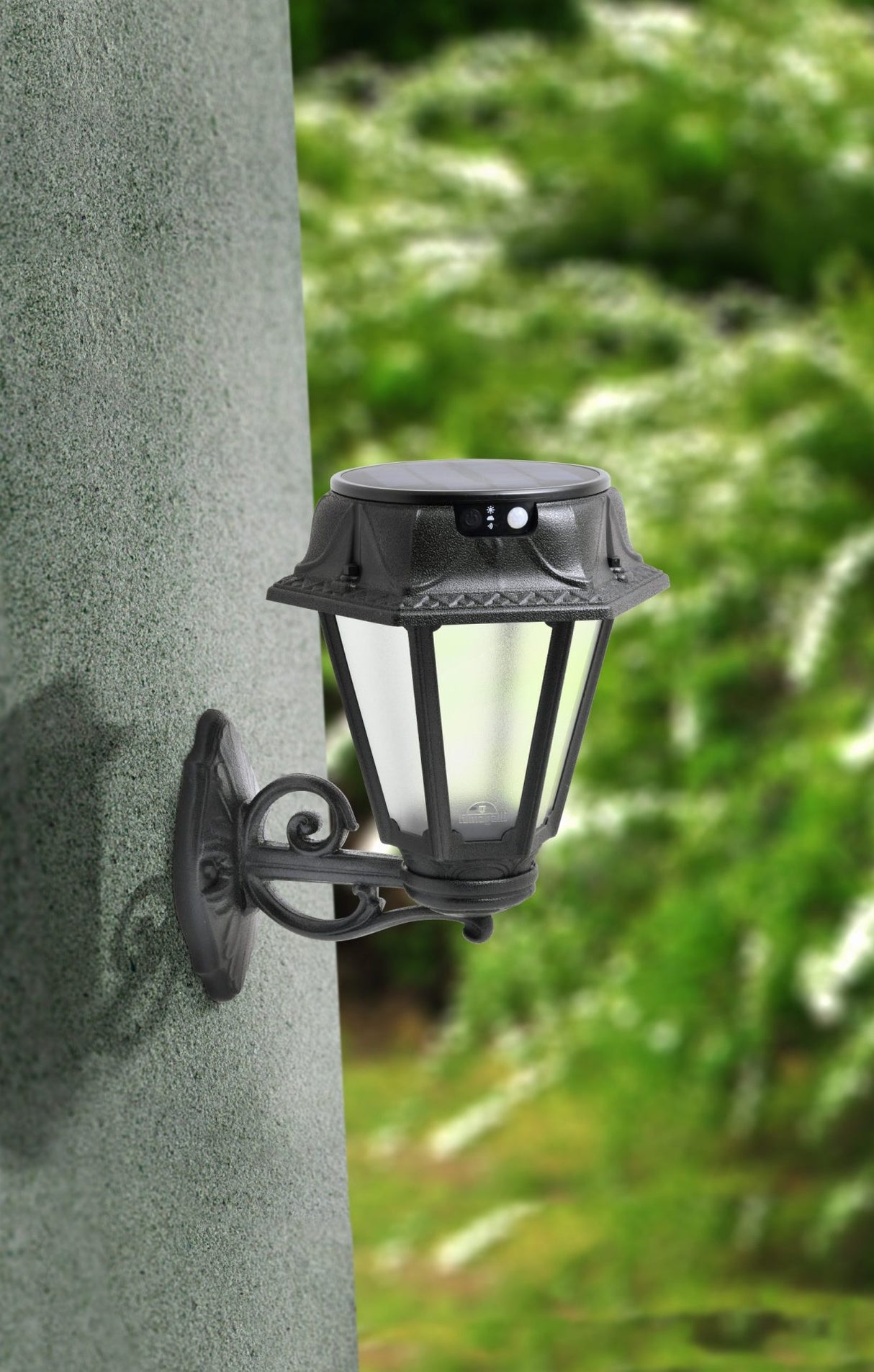 Rosetta Bisso Solar LED 280lm 4000K, Solar Wall Light, Black/Frosted