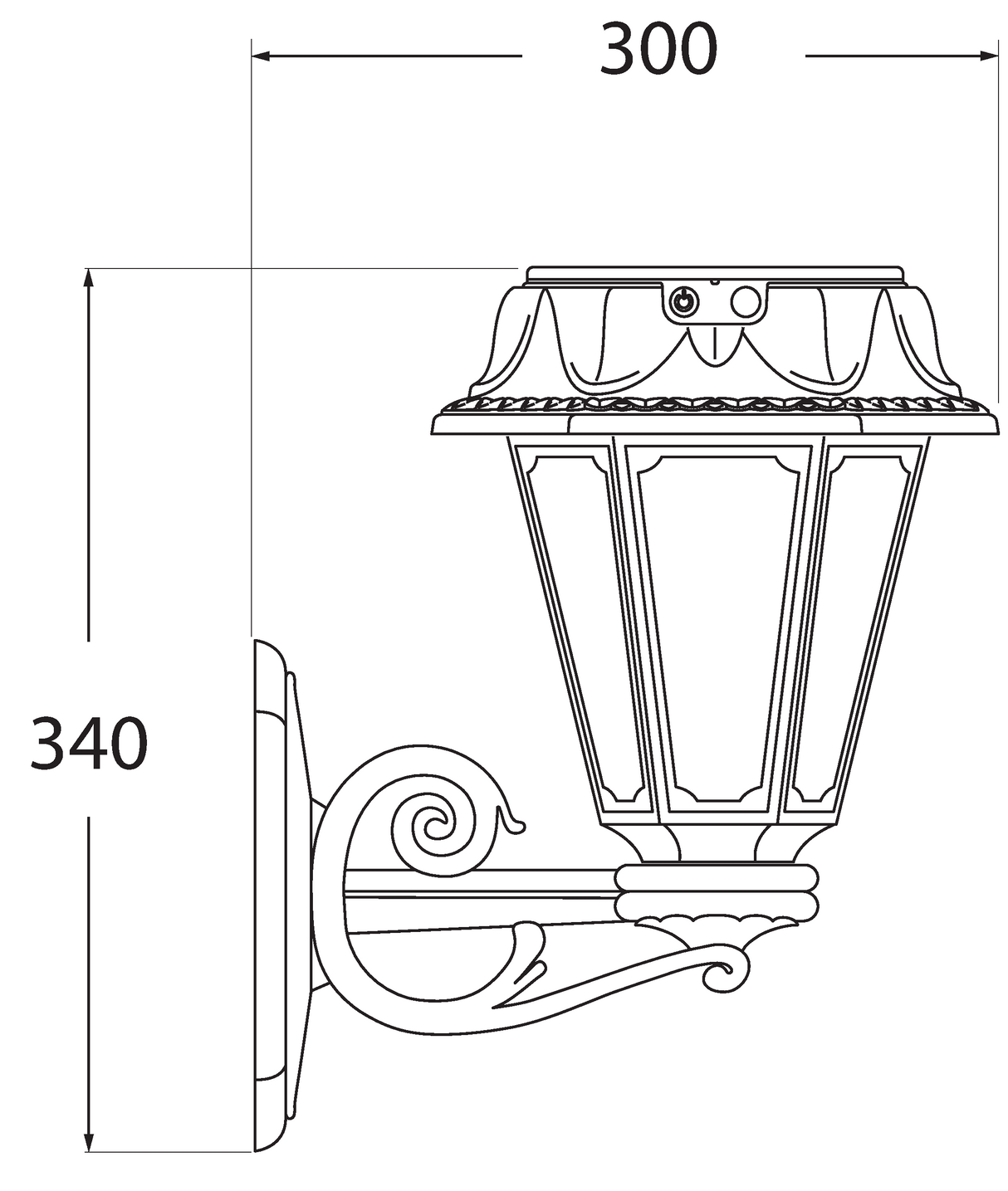 Rosetta Bisso Solar LED 280lm 4000K, Solar Wall Light, Black/Frosted