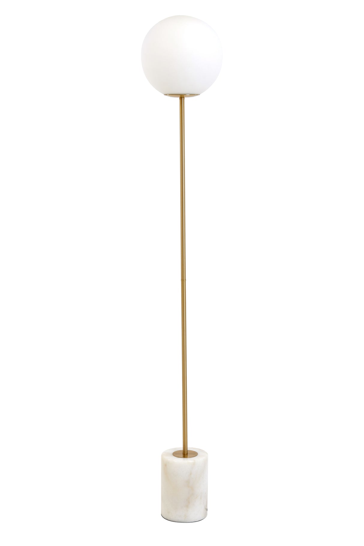 Antique Bronze and Matte White Glass Floor Lamp, 25x156 cm - Medina Design