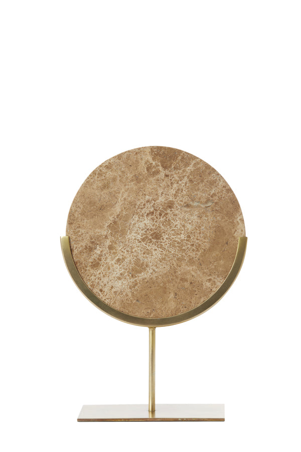 Elegant Brown Moreno Marble Ornament with Base - 25.5x10x38.5 cm