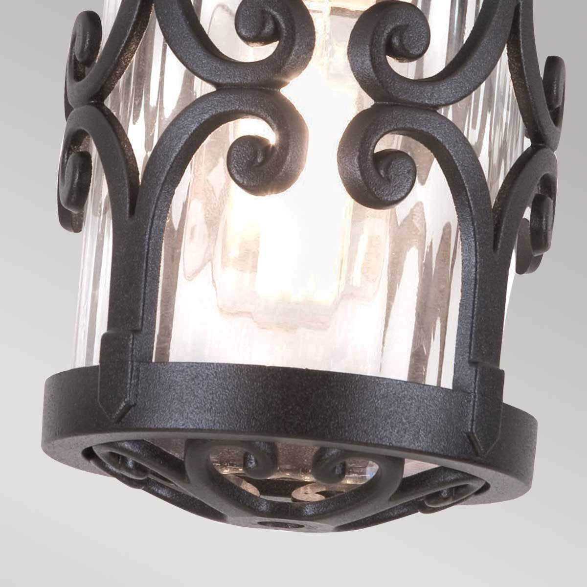 Hereford Black Die-Cast Aluminium Semi-Flush Lantern