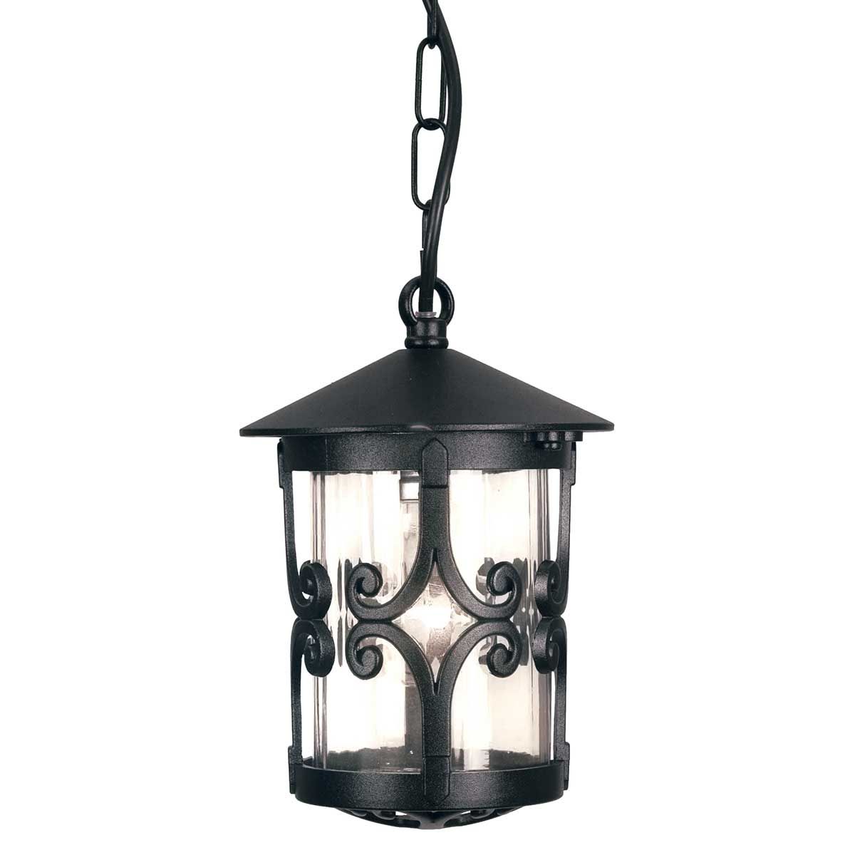 Elegant Black Hereford Hanging Porch Lantern