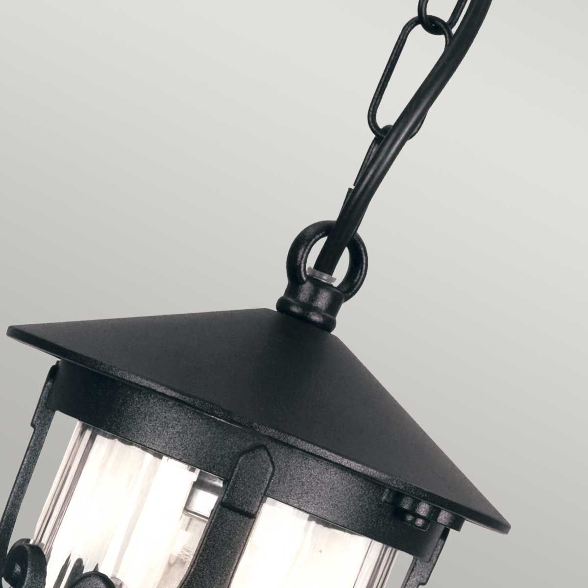 Elegant Black Hereford Hanging Porch Lantern