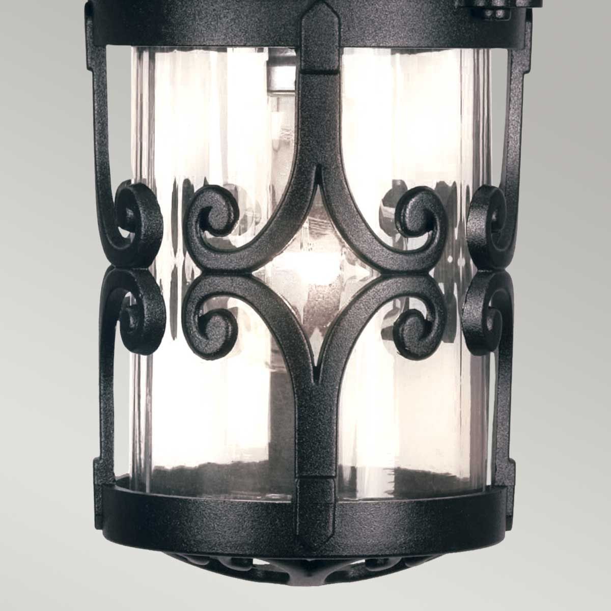 Elegant Black Hereford Hanging Porch Lantern