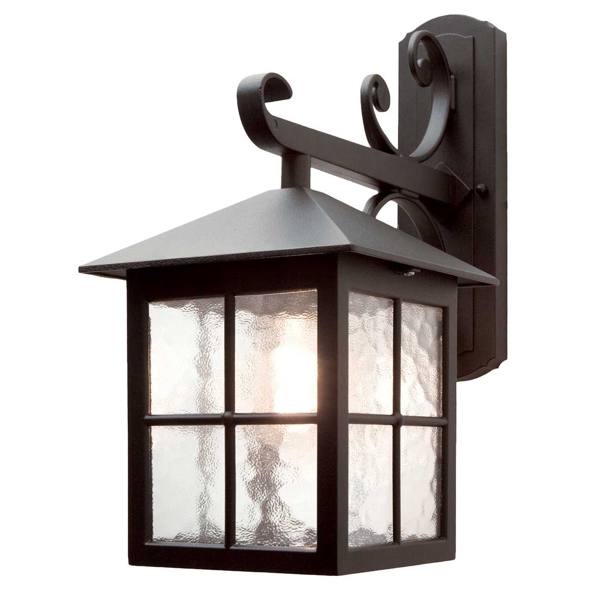 Antique-Style Black Winchester Wall Lantern with Die-Cast Aluminum Frame