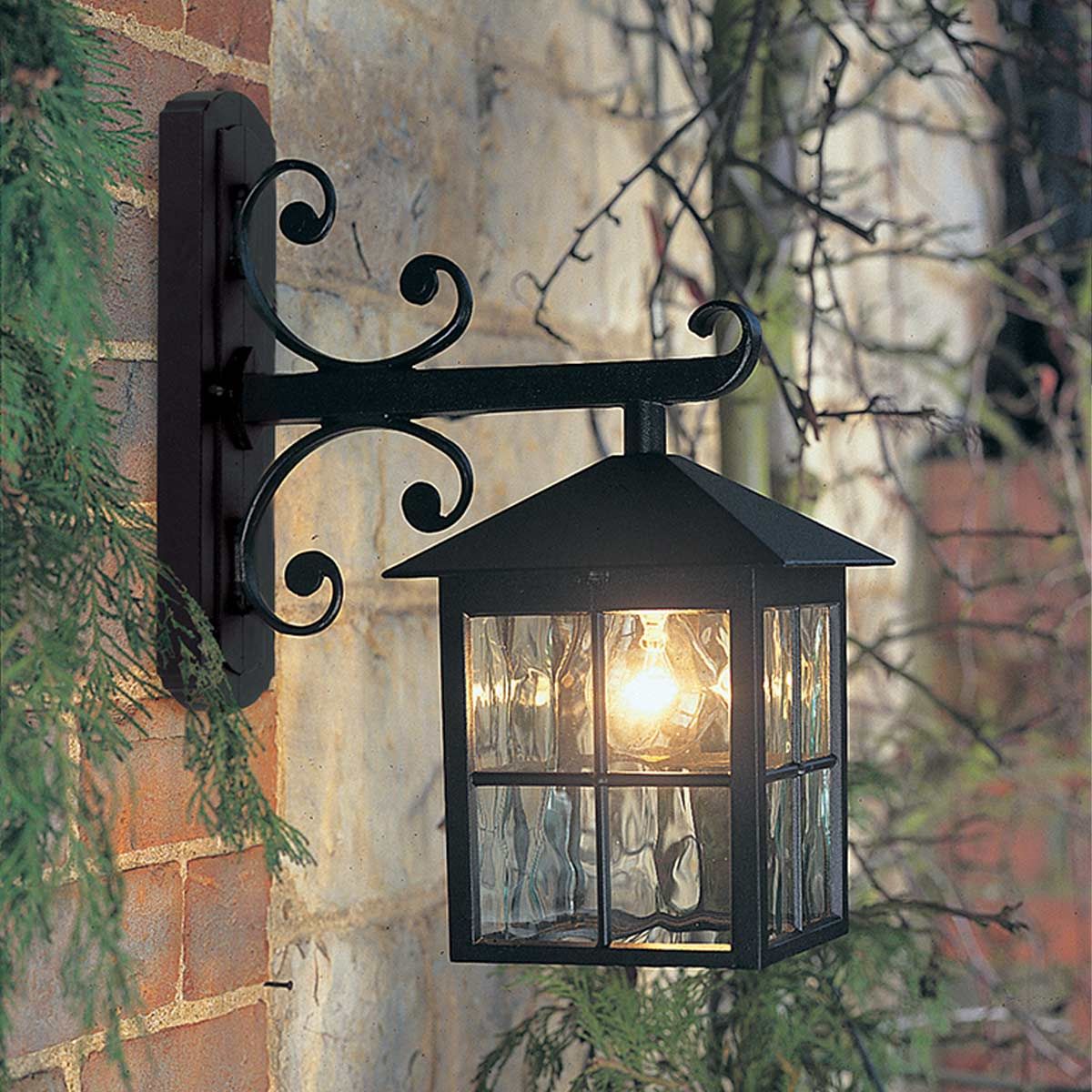 Antique-Style Black Winchester Wall Lantern with Die-Cast Aluminum Frame
