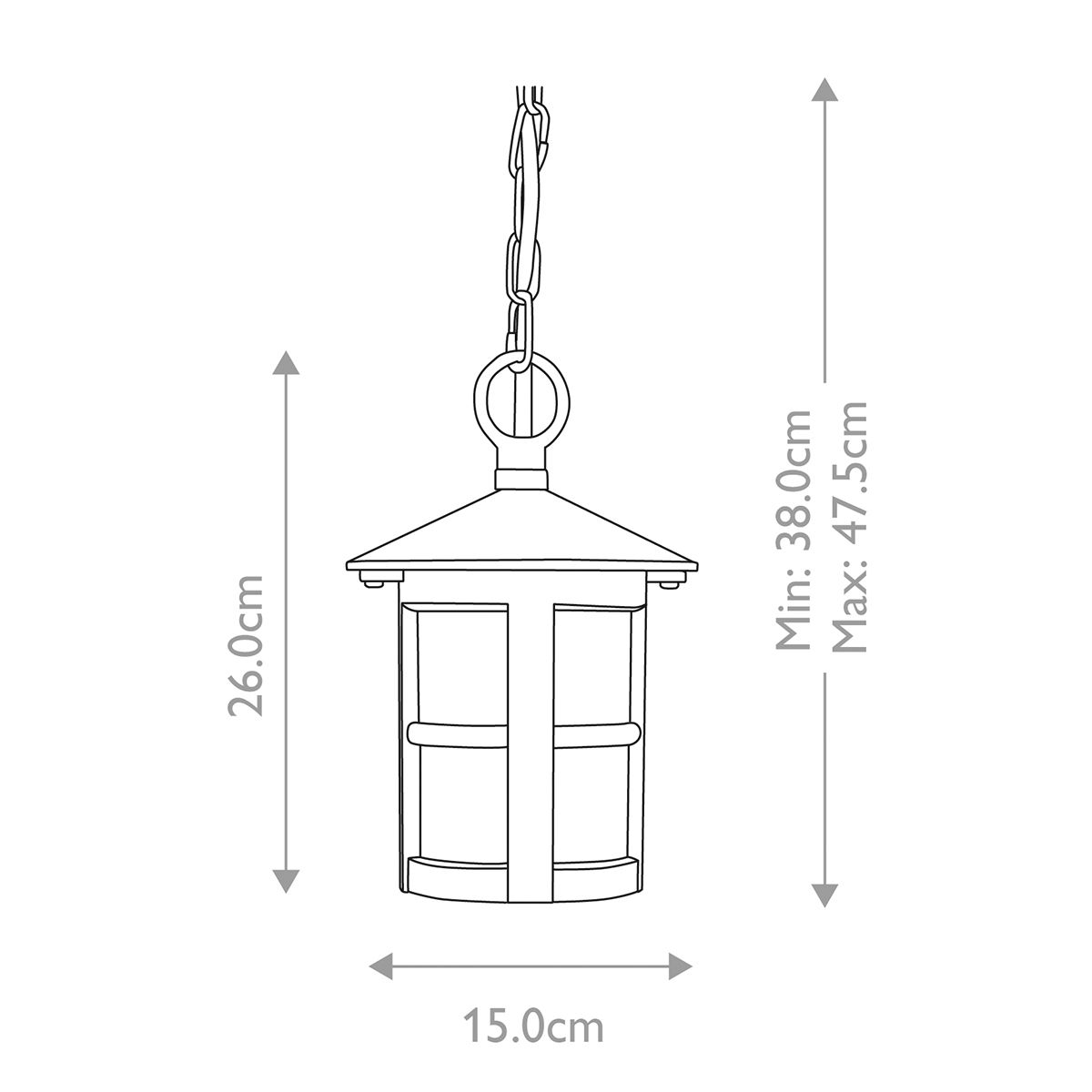 Traditional Hereford Suspended Porch Lantern