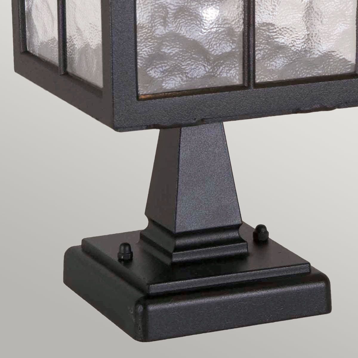 Vintage Black Die-Cast Aluminium Outdoor Pedestal Lantern