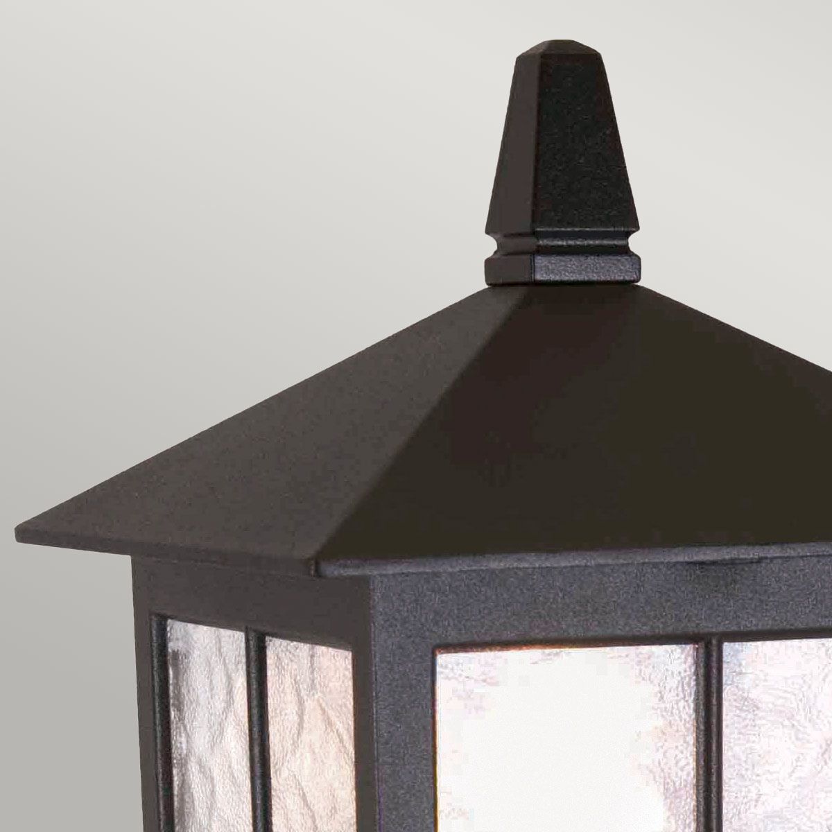Vintage Black Die-Cast Aluminium Outdoor Pedestal Lantern