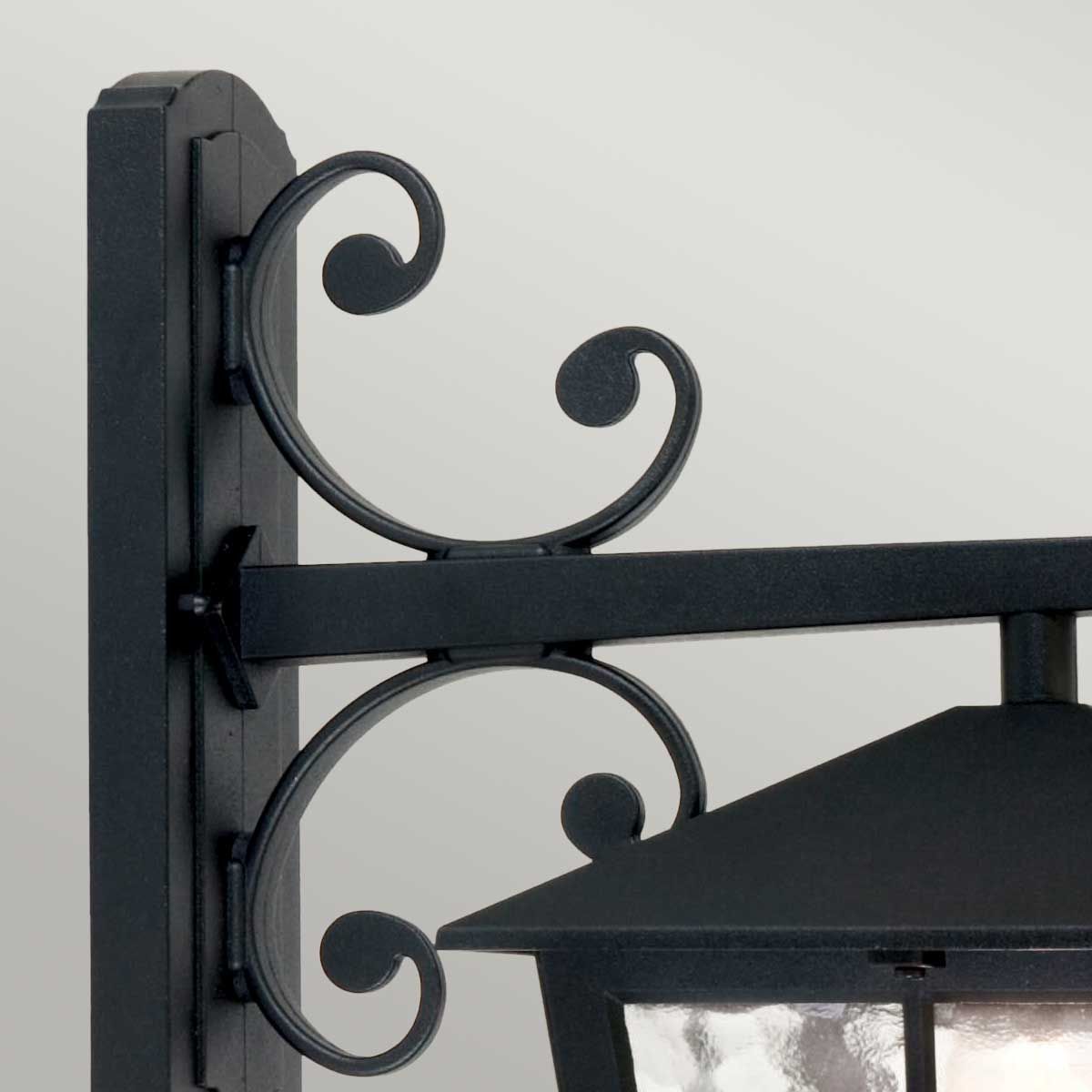 Elegant Black Hereford Grande Outdoor Wall Lantern Fixture