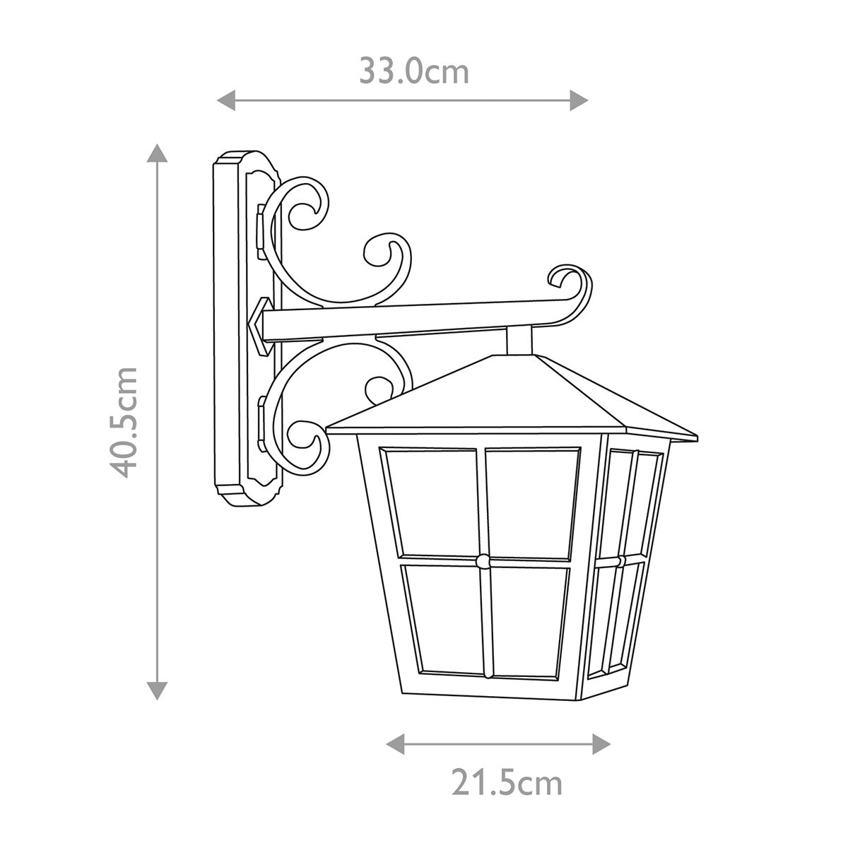 Elegant Black Hereford Grande Outdoor Wall Lantern Fixture