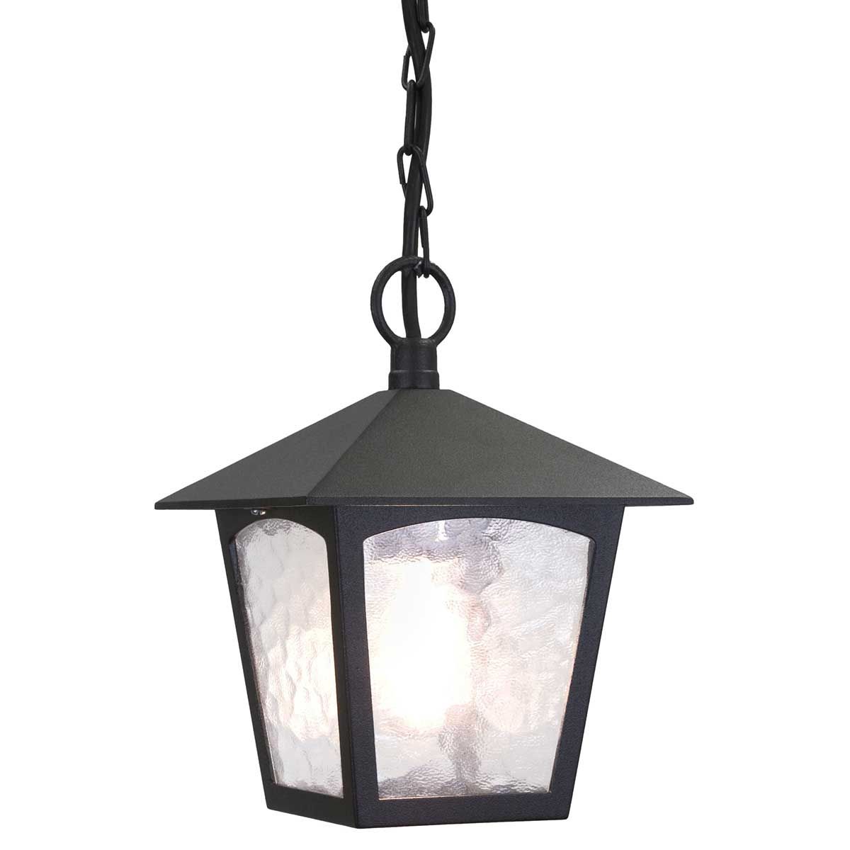 Elegant York Chain Lantern in Black Finish
