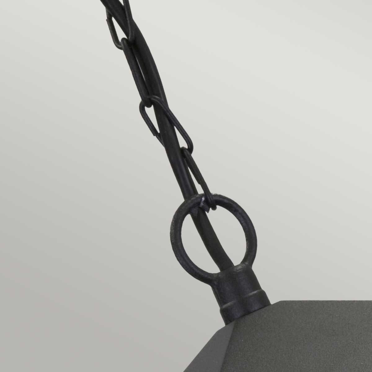 Elegant York Chain Lantern in Black Finish
