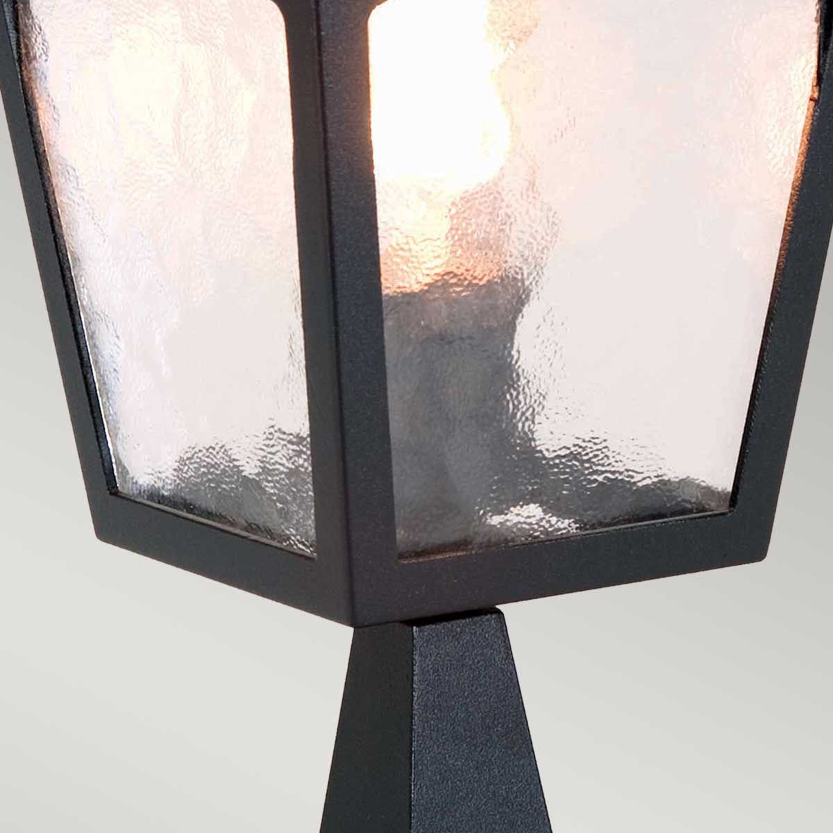Old English York Pedestal Lantern, Black, 4-Sided, 315mm Height
