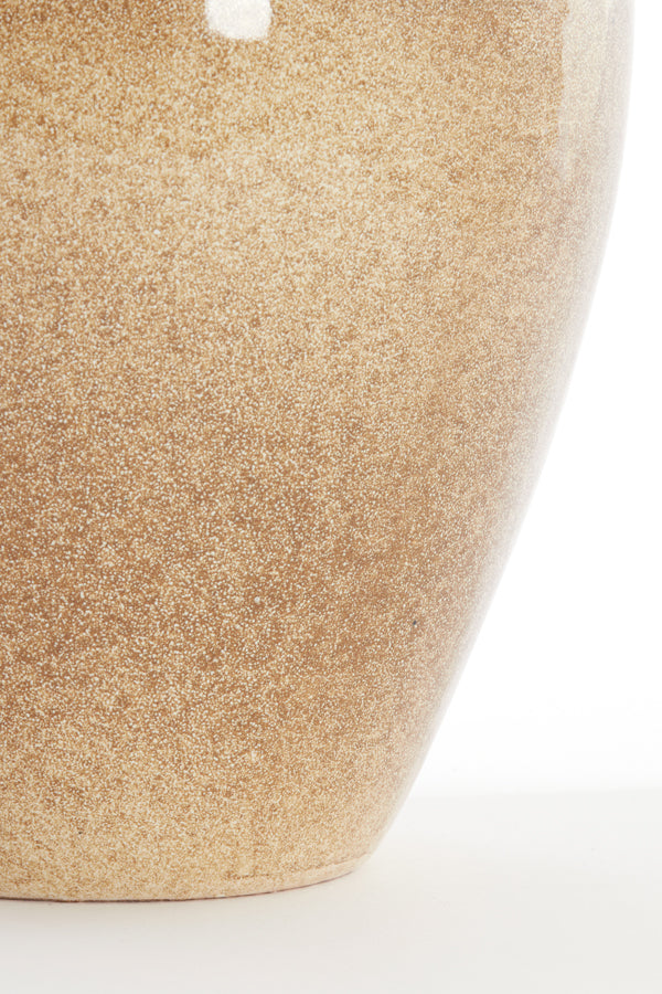 Taupe Ceramic Sangku Vase - 28x27.5x31.5 cm Decorative Piece