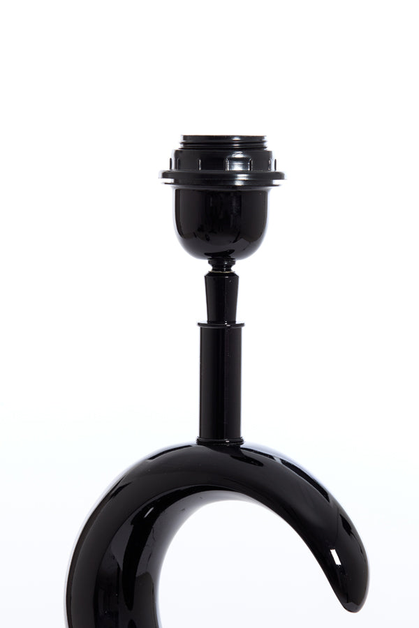 Glossy Black Maan Lamp Stand 23x13x65 cm
