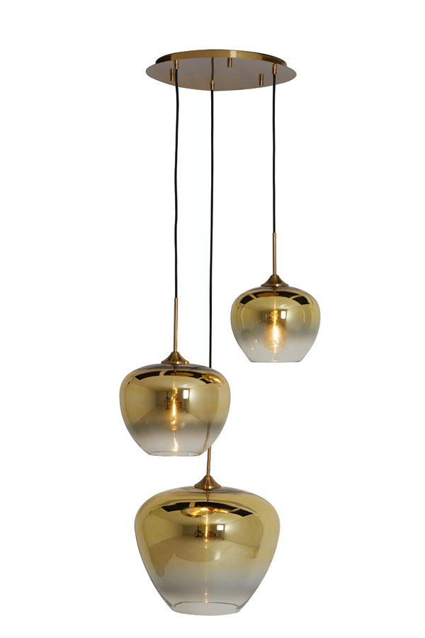 Elegant Trio Pendant Light with Gold-Clear Glass Design