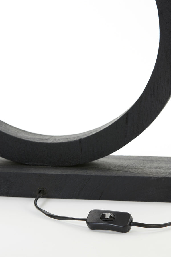 Black Matte Tinar Wood Lamp Base, 41x13x55 cm