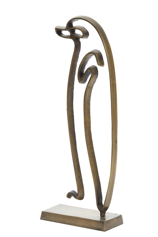 Elegant Bronze Penguin Sculpture on Base - 18x8x47 cm