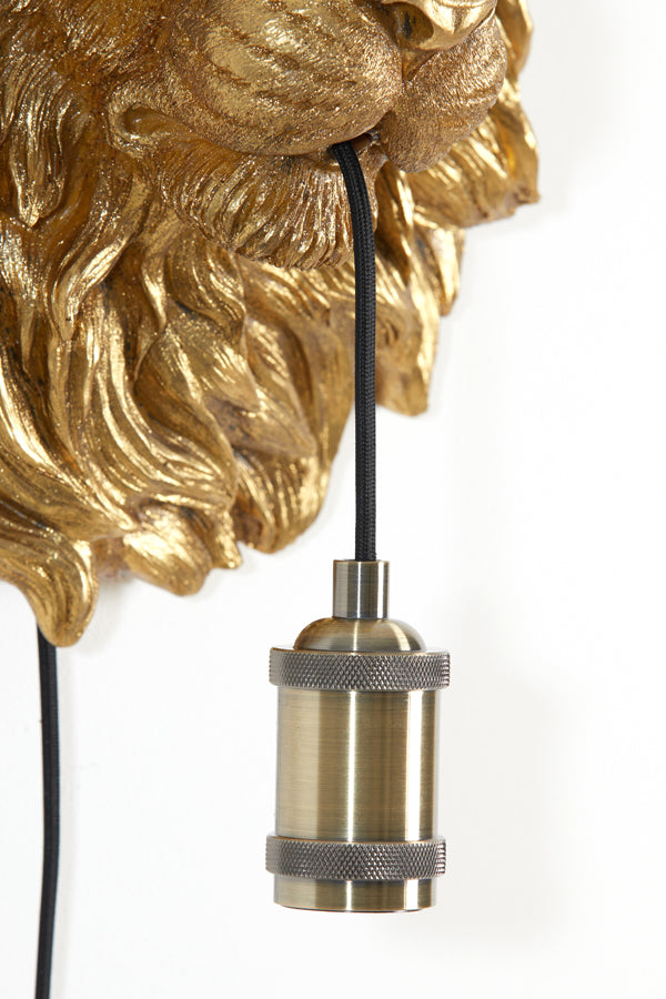 Antique Bronze Lion Wall Sconce 33.5x19x40.5 cm