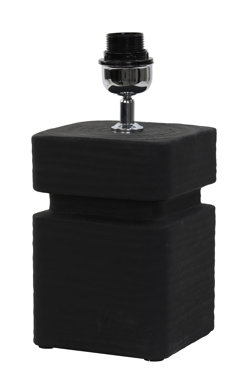Sleek Black Ceramic Lamp Base - 16x16x32 cm