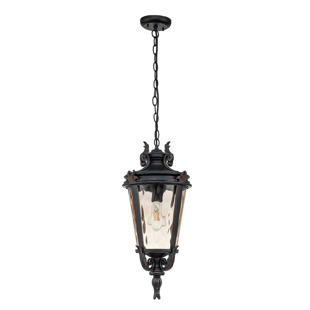 Baltimore Red Bronze Large Traditional Porch Lantern Chain Fixture