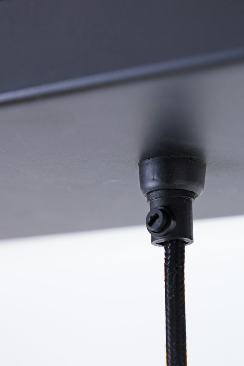 Suspended Five-Light Fixture Alvaro in Matte Black, 100x20x122 cm