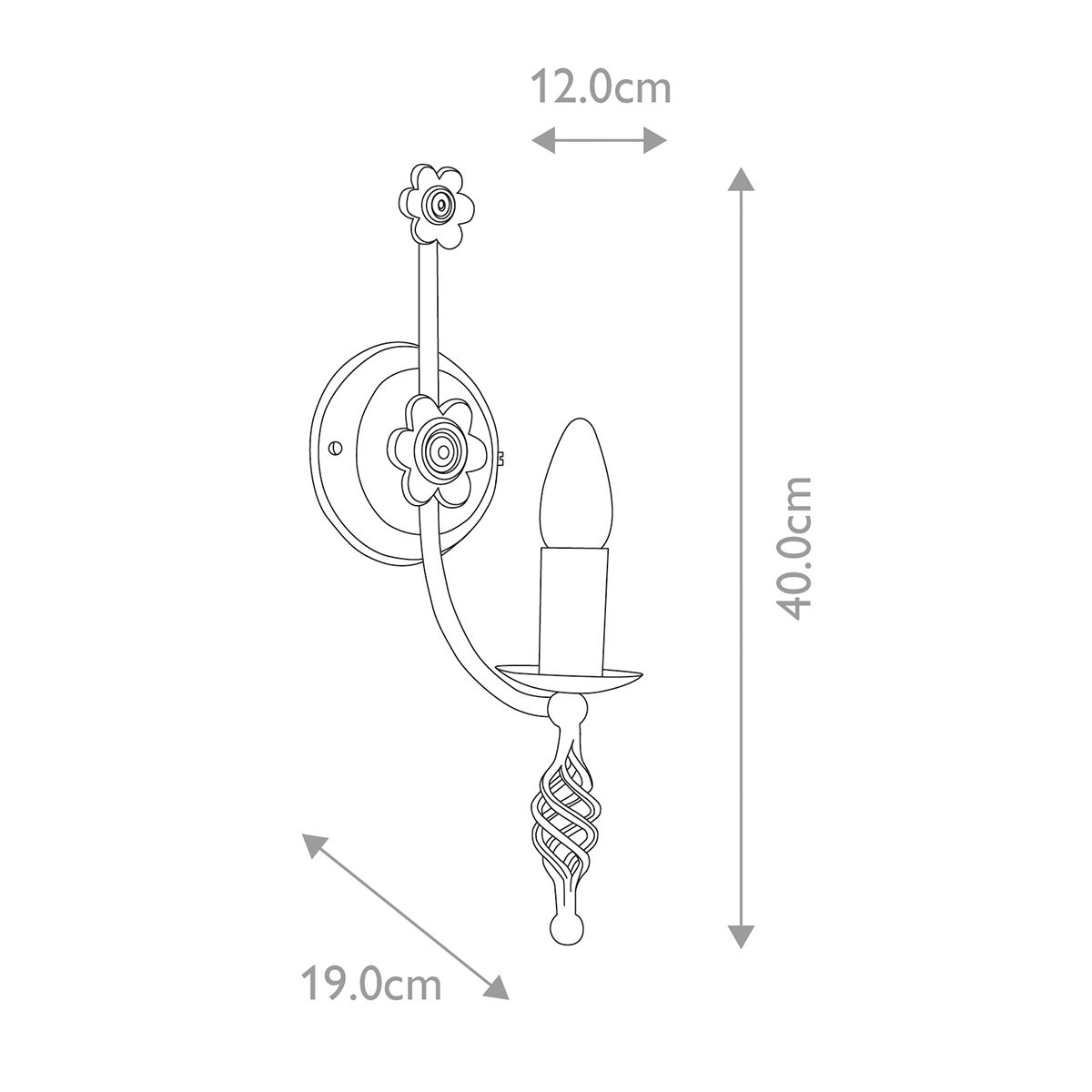 Medieval Black Iron Wall Sconce