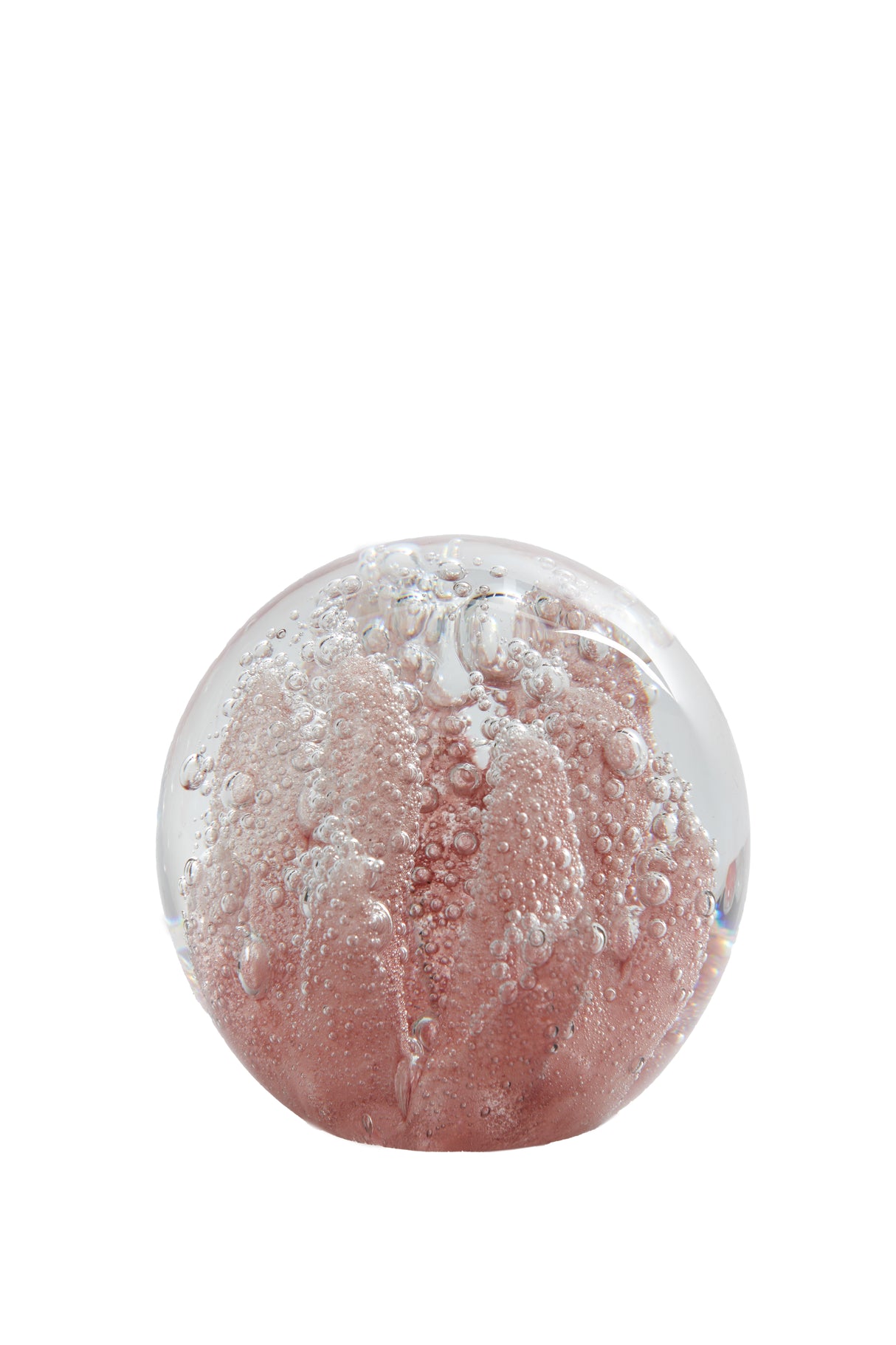 Blush Coral Glass Sphere Ornament 10cm
