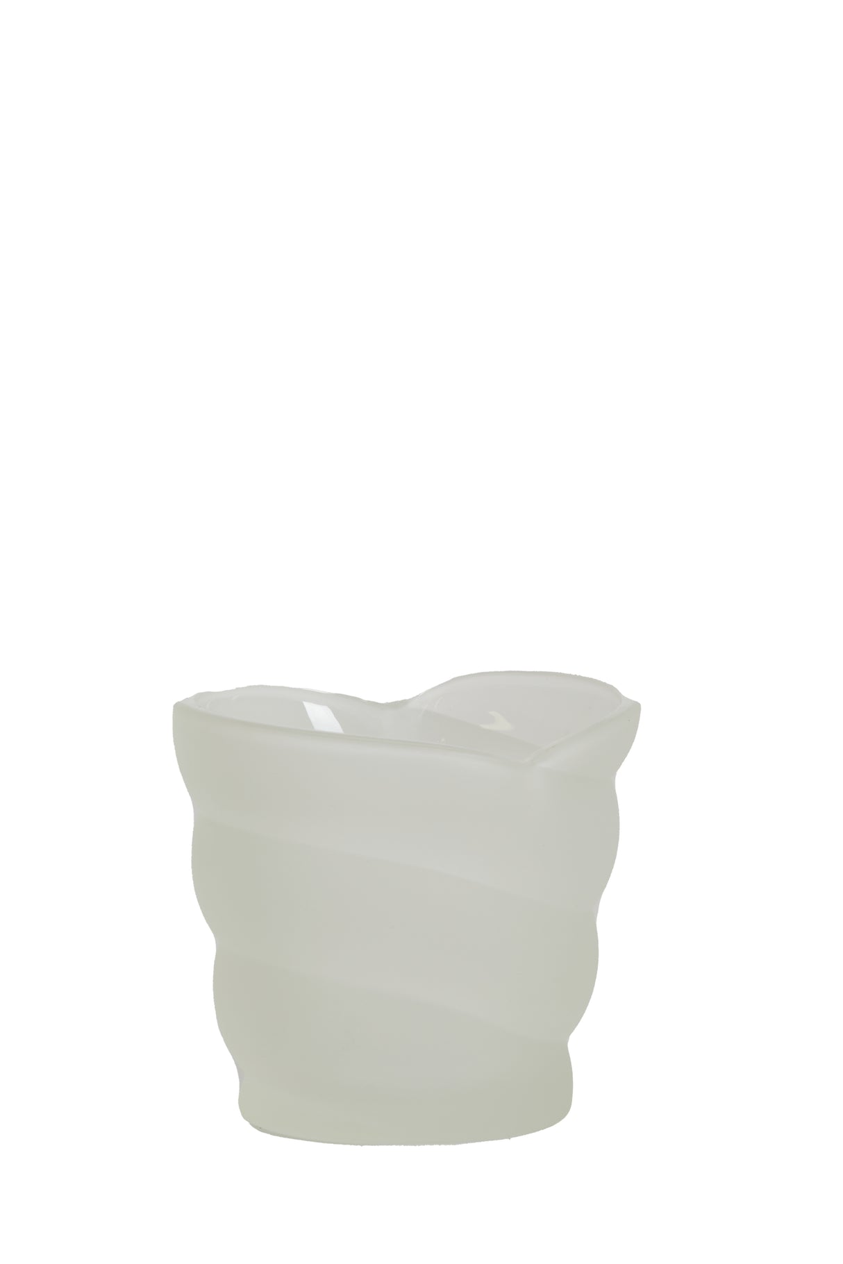 Frosted White Glass Tealight Holder 10x7x9 cm - Malea Design