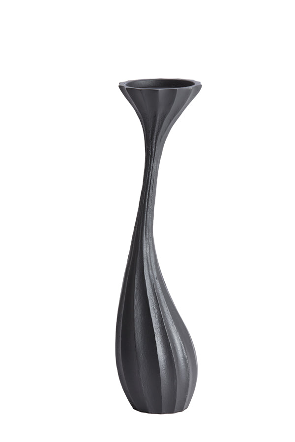 Nyoko Black Matte Pillar Candle Holder, 44 cm