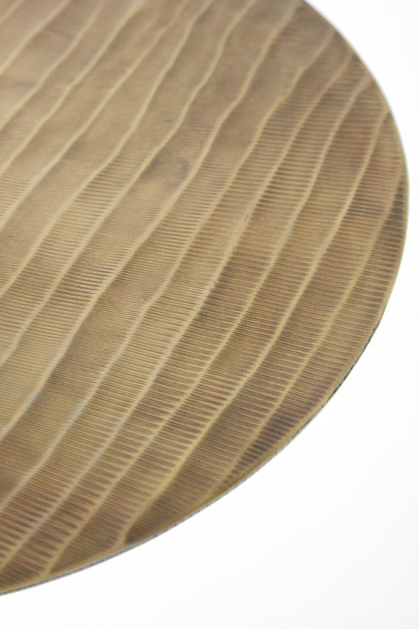 Round Side Table in Antique Bronze Finish, 40x50 cm