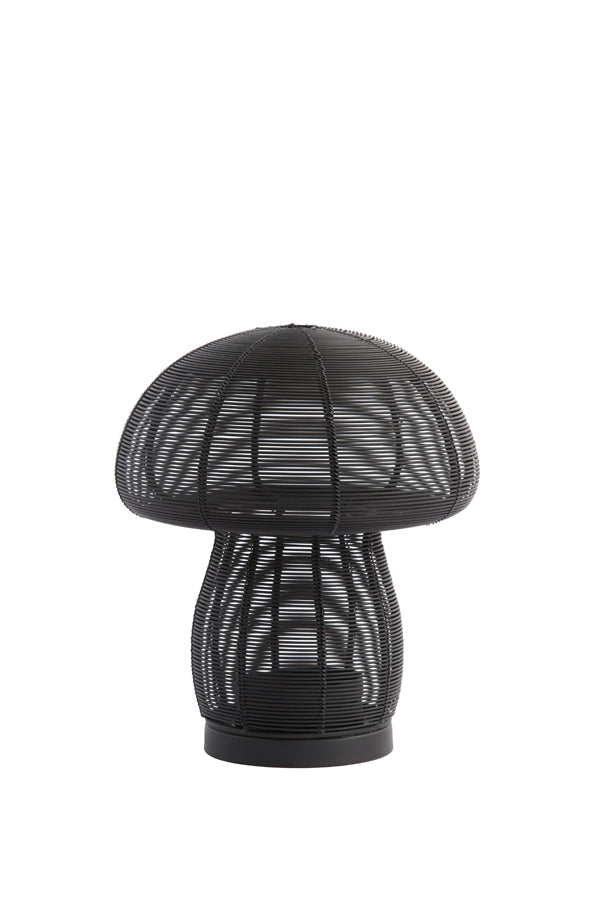 Mushroom Matte Black Tealight Holder - 20x24 cm
