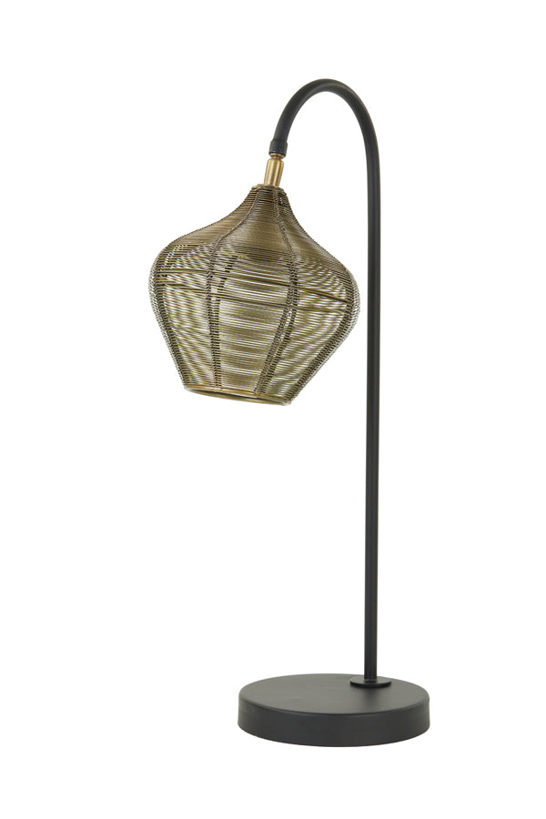 Elegant Alvaro Table Lamp - Antique Bronze & Matte Black Finish (27x20x61 cm)